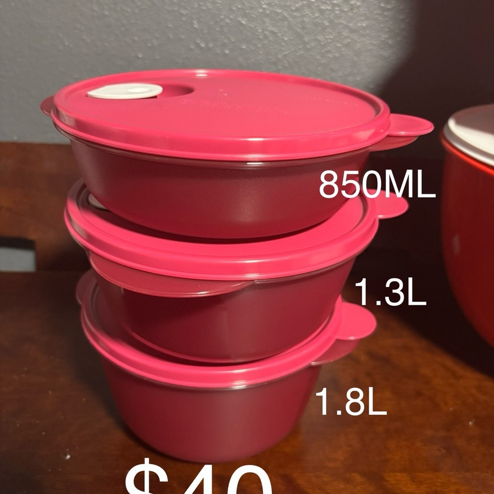 Tupperware Pink Food Storage Set for Kitchen